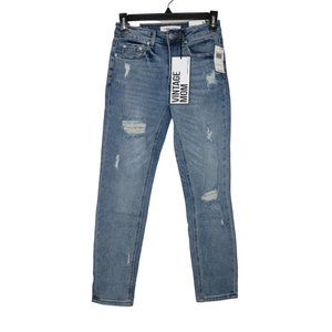 Almost Famous Women's Vintage Mom High Rise Jeans Medium Wash Size 0 B2-06
